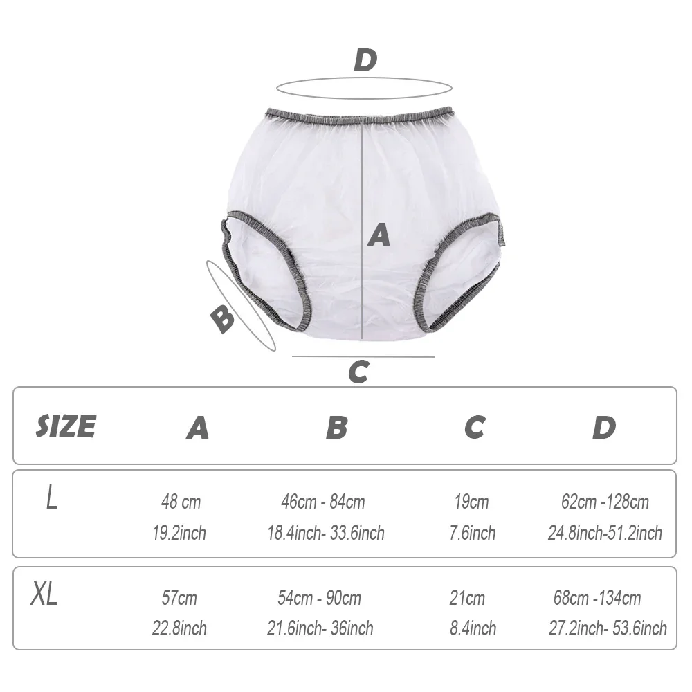 1 PC PVC ผ้าอ้อมผู้ใหญ่ Elastic เอวกางเกงขาสั้นพลาสติกสําหรับผู้สูงอายุผู้ชายและผู้หญิงโปร่งใสกางเกงผ้าอ้อมกันน้ํา