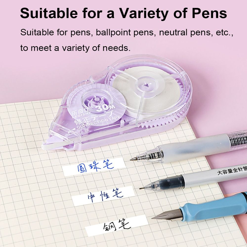 5pcs/Set School Correction Tape Roller Simple Office Supplies Stationery White Sticker Tape Student 150M Error Eraser Tape Book