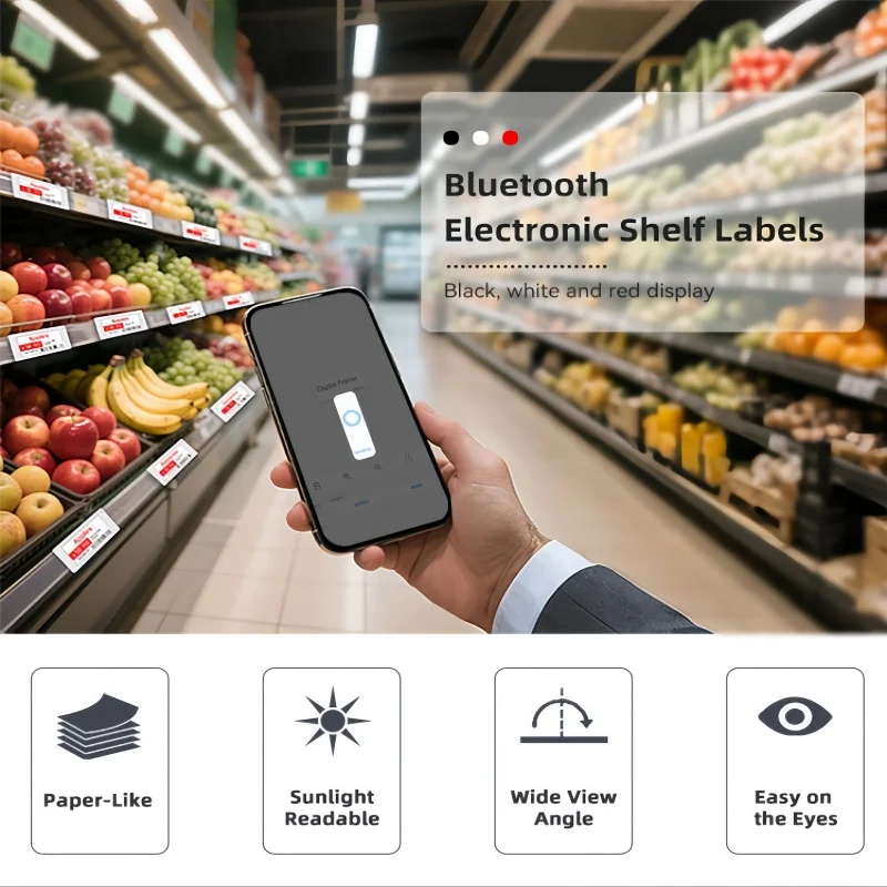 2025 Top Sale Standalone Mobile update ESL Epaper Eink Electronic Shelf Label for Grocery