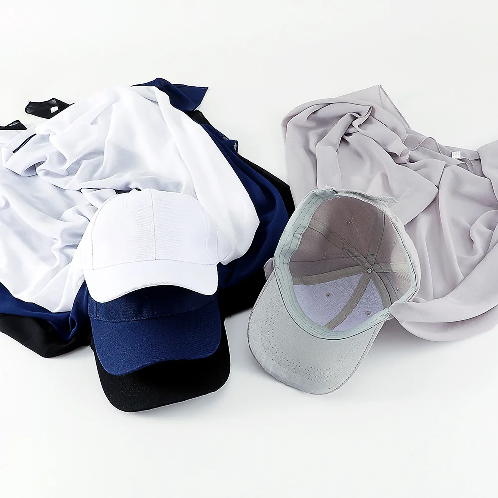 Mulheres muçulmanas upf 50 chiffon hijab com boné de beisebol verão proteção solar esporte lenço respirável pronto para usar capa instantânea