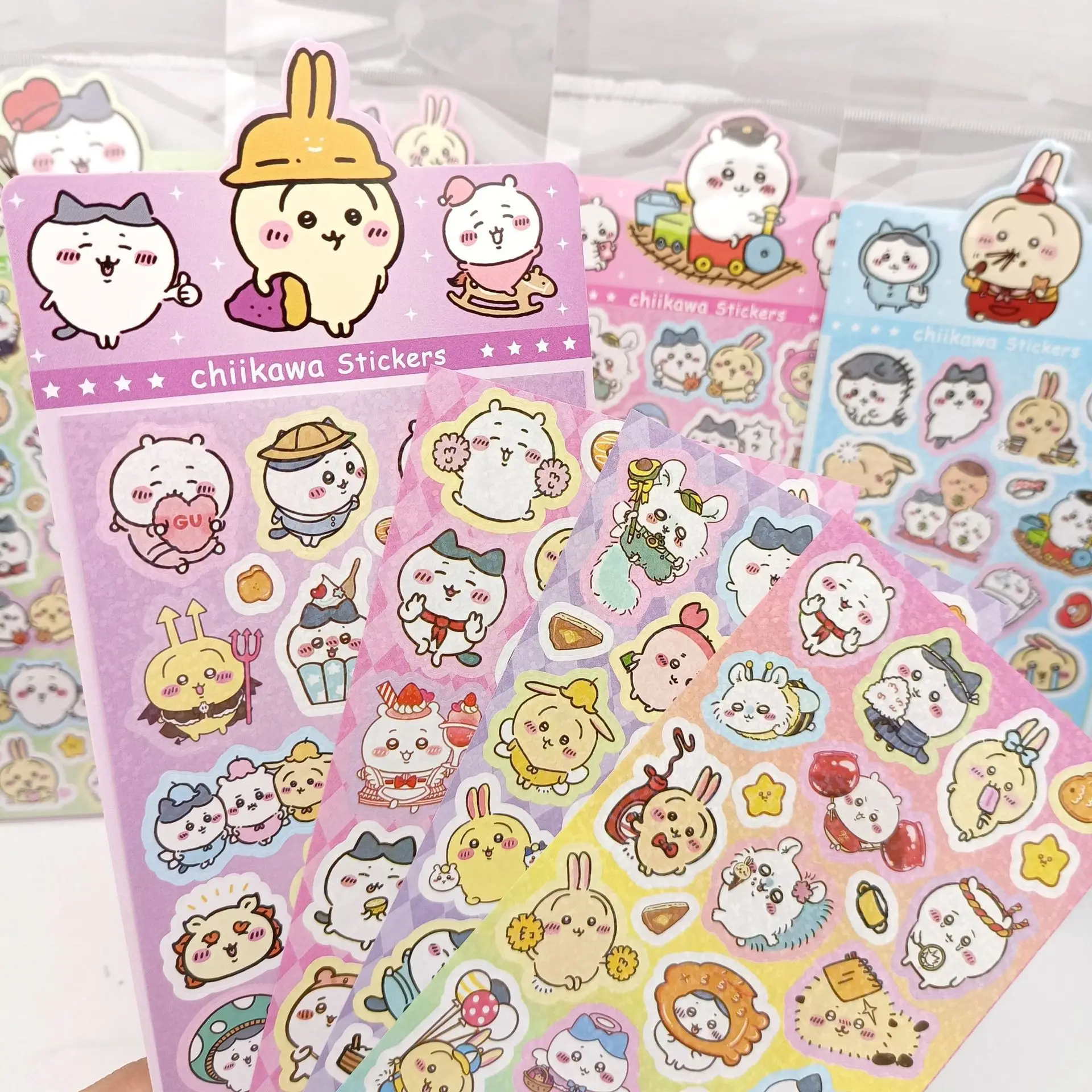 20 fogli mix adesivi anime Kawaii Chiikawa carino mano Acount valigia custodia per telefono adesivi per laptop giocattoli per bambini regali