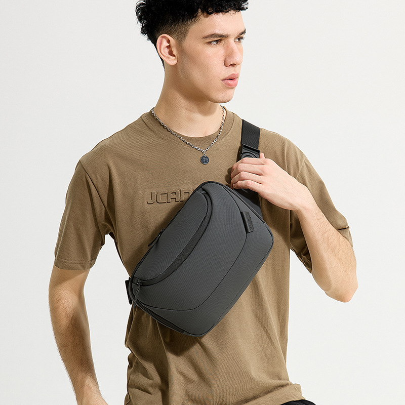 Riñonera multifunción de nailon para hombre, bolso cruzado impermeable, informal, para el pecho
