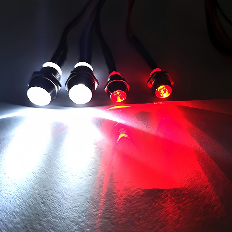 Phares RC 2/4/6/8 rouge blanc 3/5mm lumières LED projecteur RC télécommande feux avant et arrière
