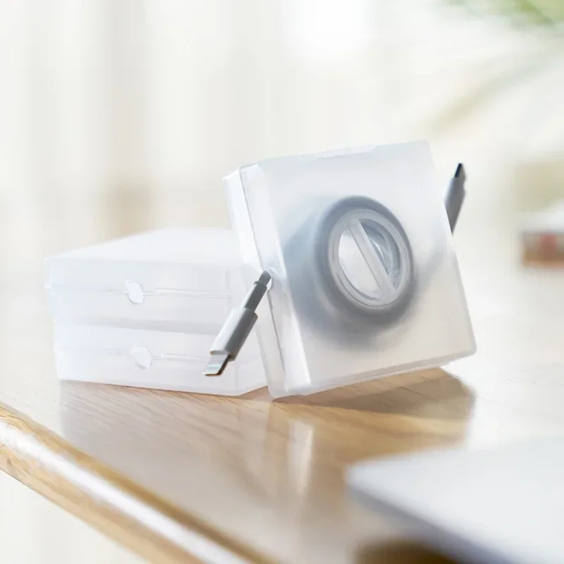 แบบพกพาโปร่งใสสายการจัดการสายไฟสาย USB Winder Retractable ผู้ถือโทรศัพท์ Charger สายไฟ Protector