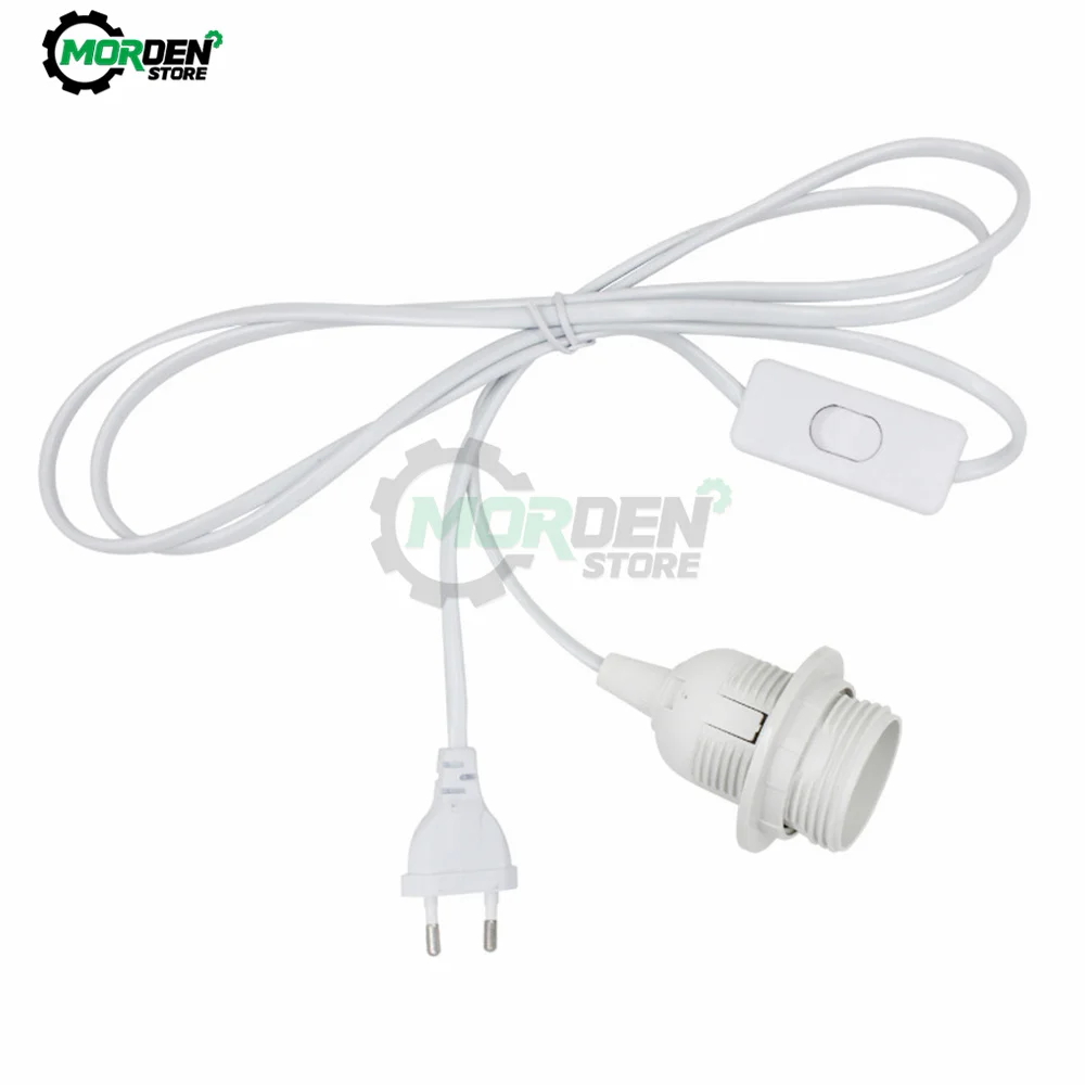 EU US Plug 1.8m Power Cord Cables E27 Full Teeth Lamp Base Holder With Switch Wire For Pendant Led Bulbs Fixture Hang lamp