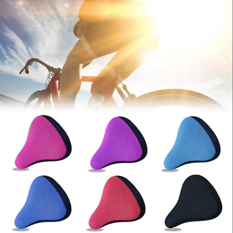Capa de almofada de assento sela da bicicleta 3d macio capa de assento de silicone almofada de assento ciclismo respirável sela confortável