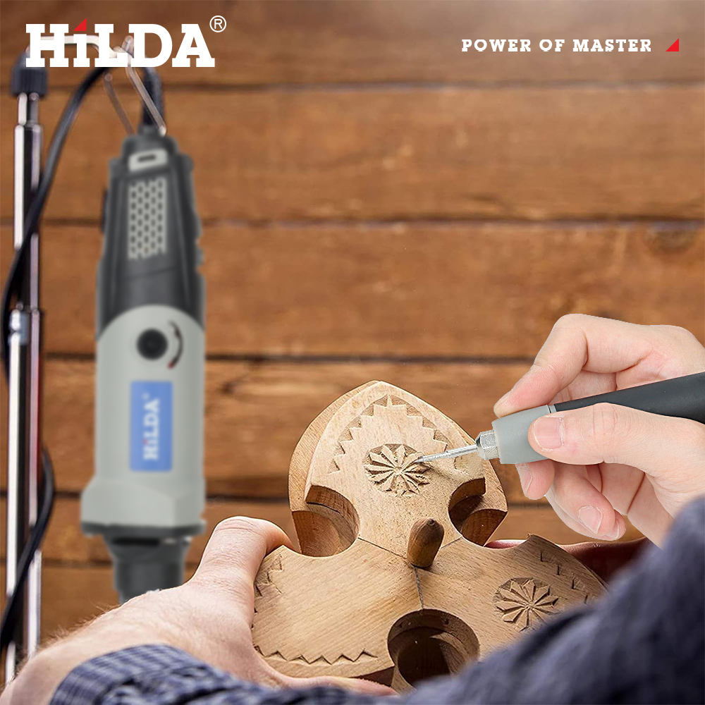 Hilda สว่านไฟฟ้าเครื่องมือโรตารี่เครื่องมือไฟฟ้าความเร็วตัวแปร400วัตต์เครื่องเจาะขนาดเล็ก6ตำแหน่งเครื่องเจียรขนาดเล็ก