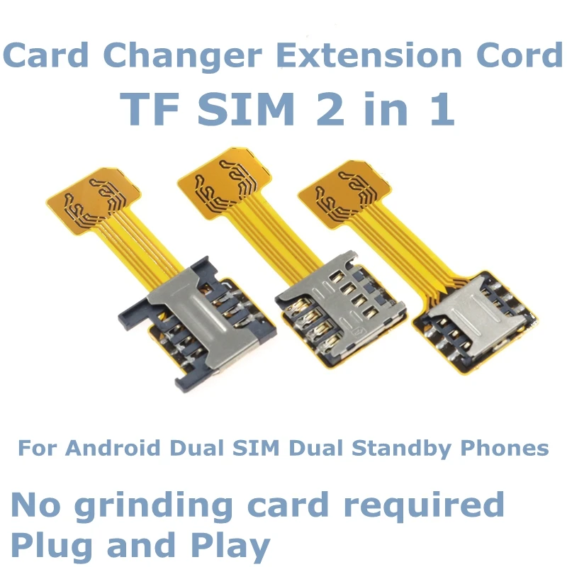 Adaptador de tarjeta SIM Dual doble para teléfono, adaptador Micro SD para Android extensor 2, adaptador Nano Micro SIM para Xiaomi Redmi y Samsung