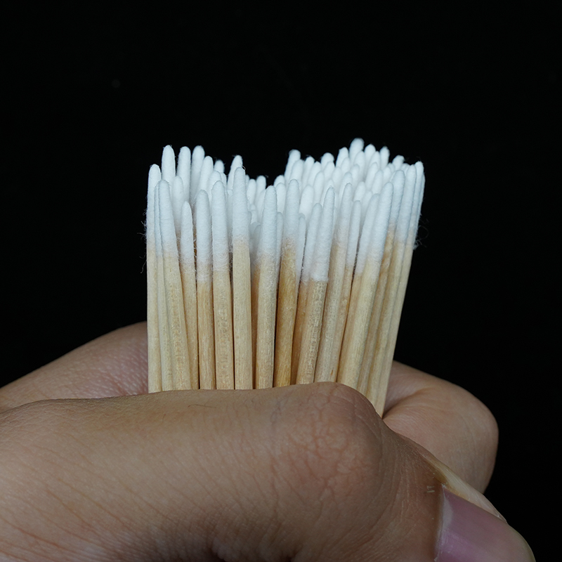 300 Uds uñas hisopo de algodón de madera palos limpios removedor de esmalte de uñas herramientas de arte cabeza de algodón de madera Corrector de manicura herramienta de esmalte de uñas
