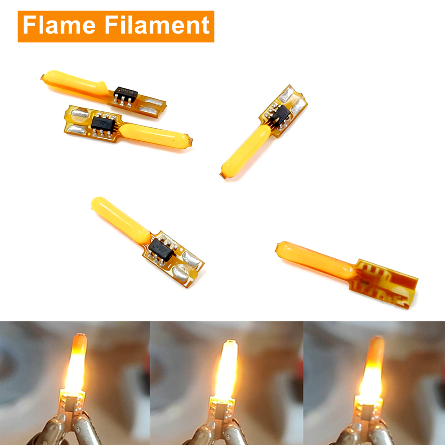 1~10PCS 3V Led Flash Flame Candles Edison Bulb LED Filament 1800K COB Diode Birthday Party Decoration Light Bulb Accessories