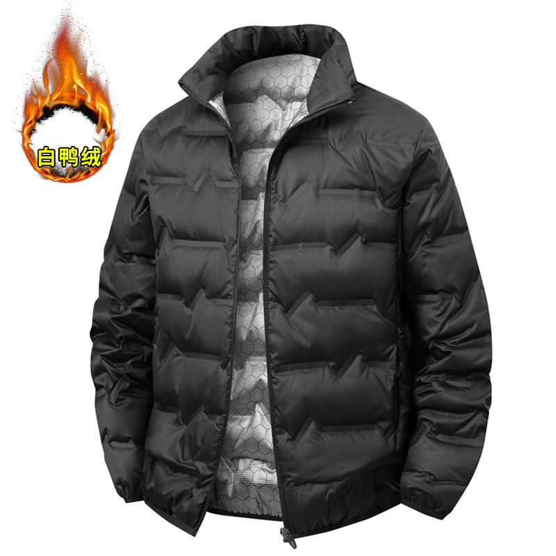 Grafeen Zelfopwarming Witte Eend Donsjack Mannen 8xl 7xl Winddicht Stand Kraag Klassieke Warme Winter Geplooide donsjacks Mannelijke