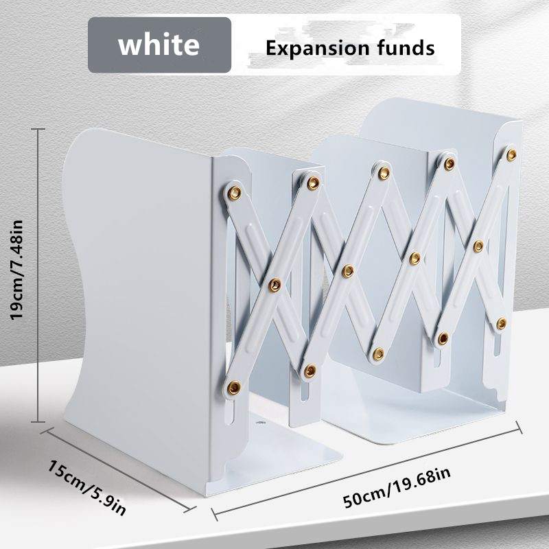 Large capacity metal retractable book stand, simple book clip, book baffle, high desk, high aesthetic value, easy storage booksh