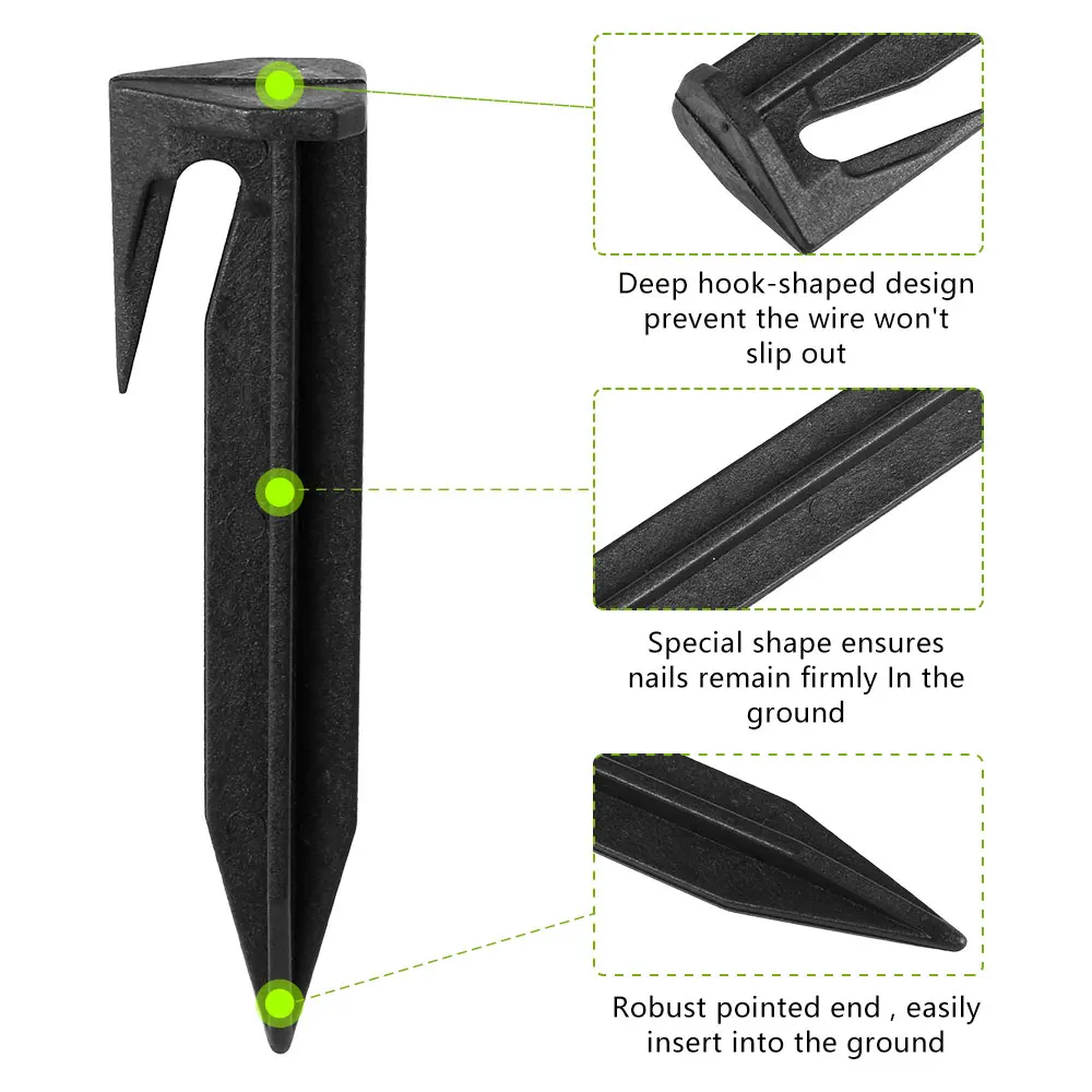 Garden Lawn Mower Pegs 50/100/200Pcs Environment-friendly Ground Pegs Laying Boundary Cables Robotic Lawn Mower Accessories 2025