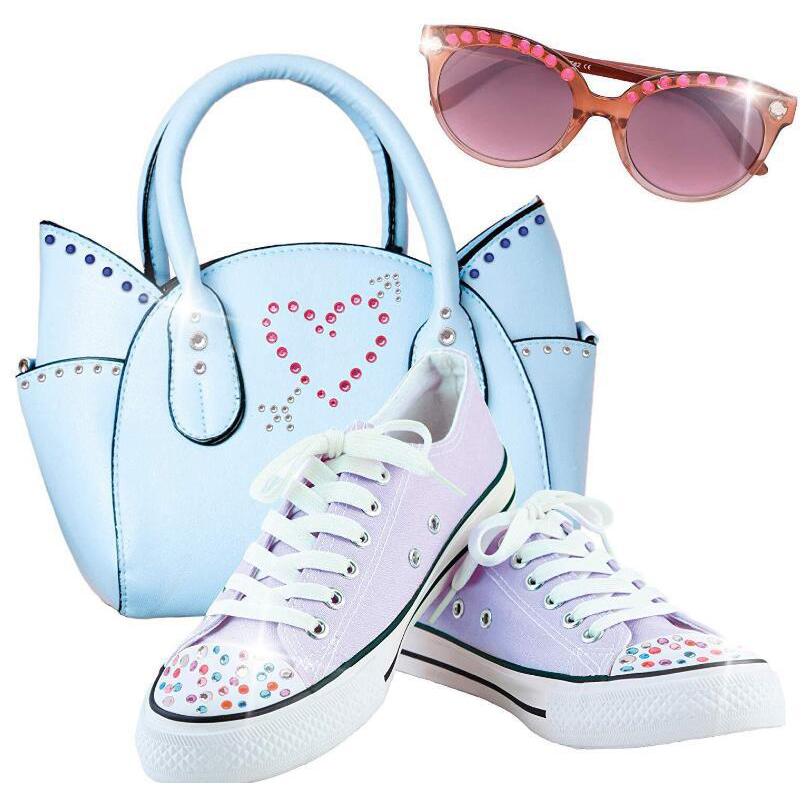 Mädchen-Set mit 180-Edelsteinen, Make-up-Sets, Spielzeug, Glas, Kristall, Strass, Kunst, Dekoration, DIY, Prinzessin, Haar-Design, Schuhe, Aufkleber