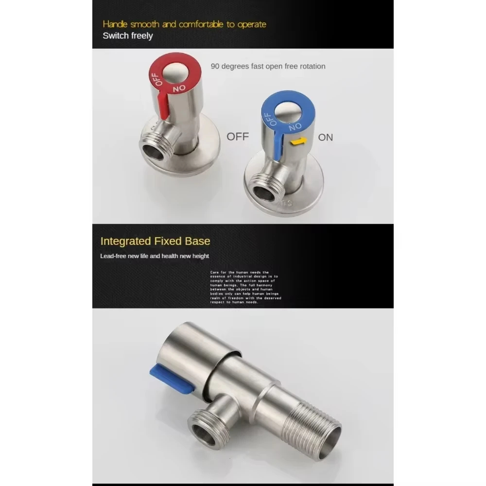 Torneiras para pia de banheiro, válvula de parada angular, acabamento preto de latão, g1/2 ", válvula de desligamento, banheiro, bidê, chuveiro, água