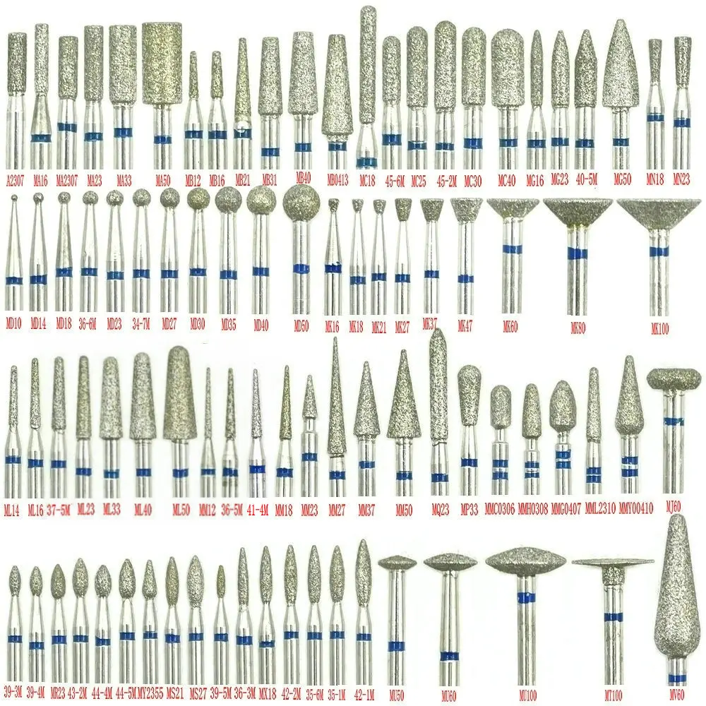 เพชรเจาะเล็บเครื่องตัดสําหรับเล็บโรตารี่ Bits Cuticle อุปกรณ์ทําความสะอาดทันตกรรมเพชร Burs 1 PC 2.35mm Shank