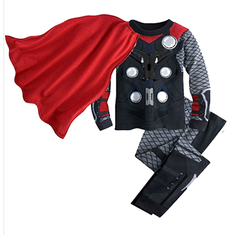 Avengers Superheld Pyjamas Spiderman Iron Man Nachtwäsche Anzug Jungen Langarm Weihnachtskostüm Nachtwäsche Halloween Cosplay Anzug
