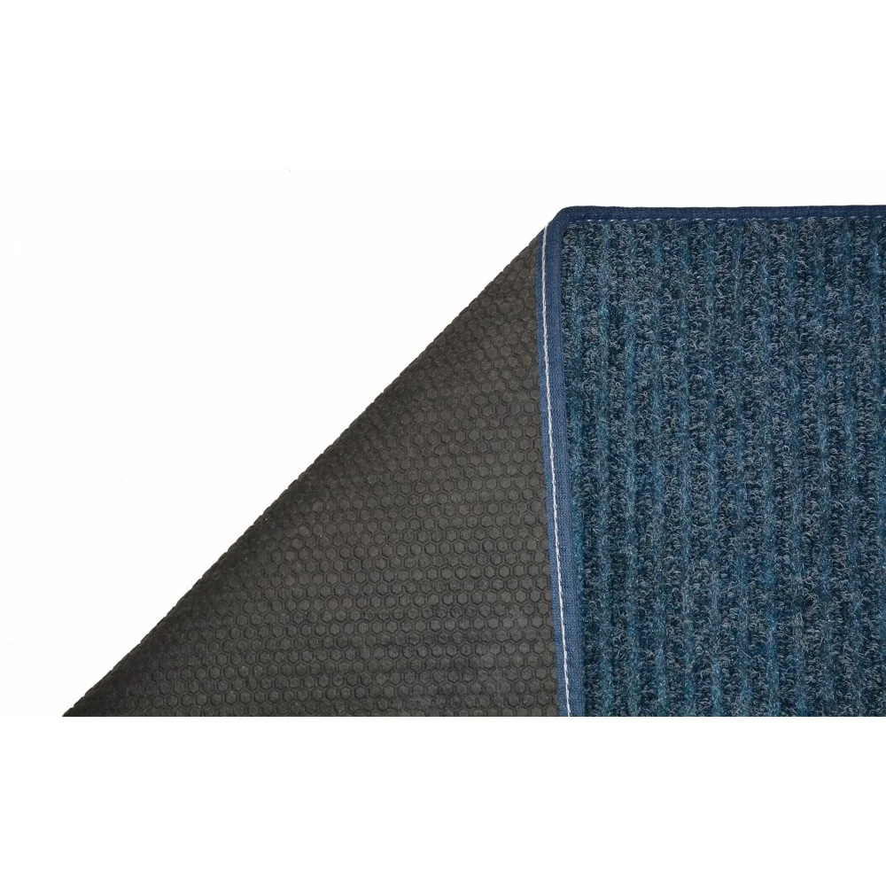 Tough Collection Custom Size Roll Runner Blue 27 in or 36 in Wide x Your Length Choice Slip Resistant Rubber Back Area Rugs and