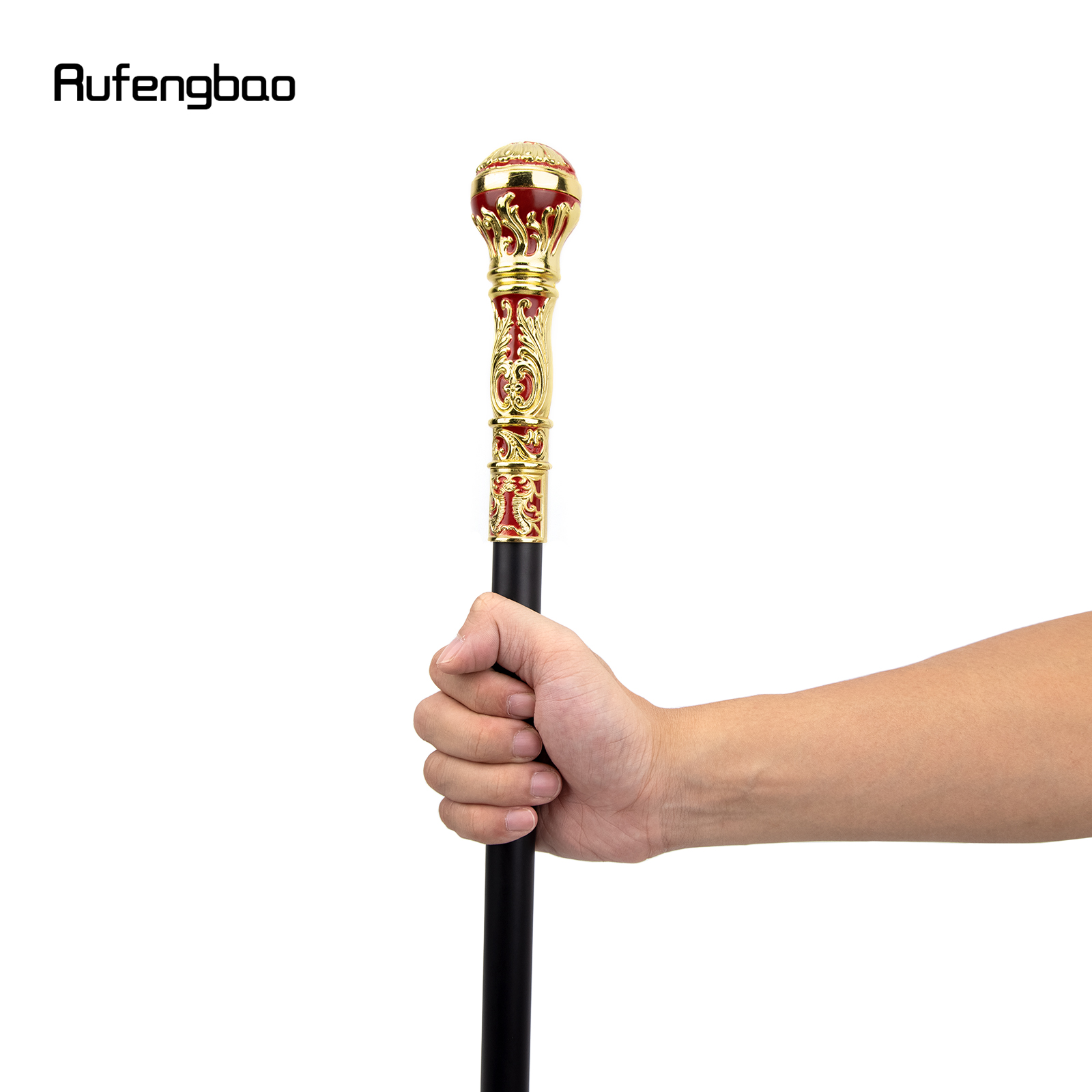 Golden สีแดงรอบจับเดิน Stick ที่ซ่อนอยู่แผ่น Self Defense แฟชั่น Cane แผ่นคอสเพลย์ Crosier Stick 93ซม.
