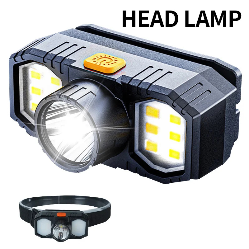 Novo LED Farol COB Mini Portatile USB Ricaricabile À Prova D' Água Pesca Trabalho Luz Ao Ar Livre Long Shot Cabeça Montada Tocha