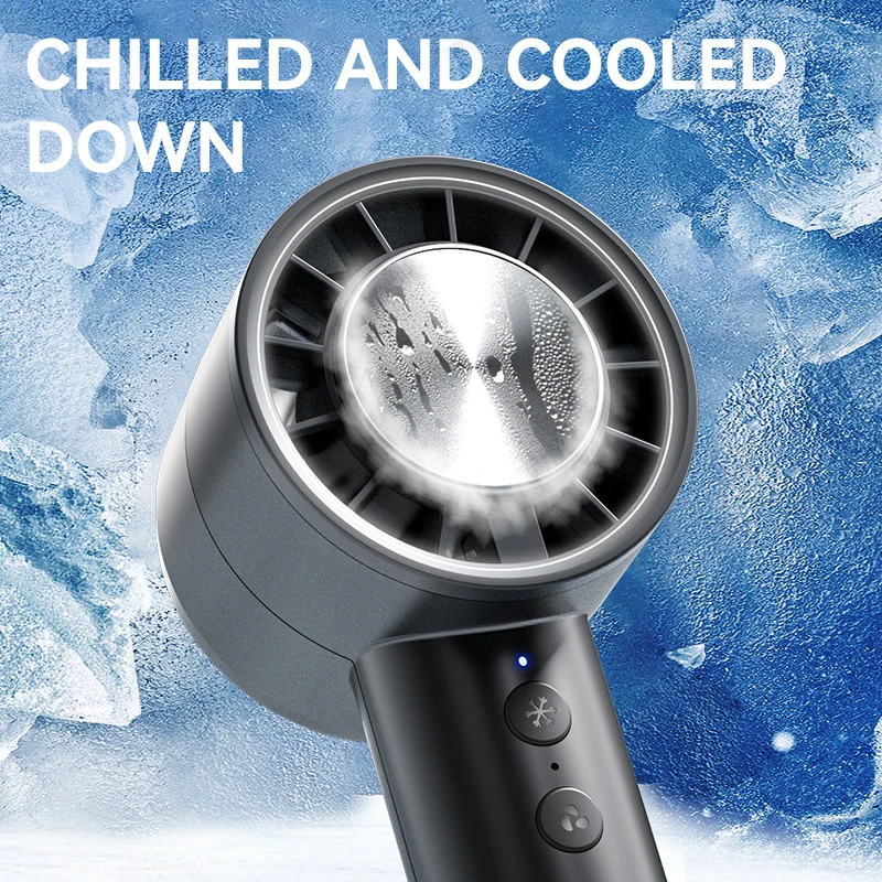 Silent High-speed Led Display High Wind Power USB Charging Fan Handheld Small Fan Refrigeration Air Conditioner Portable
