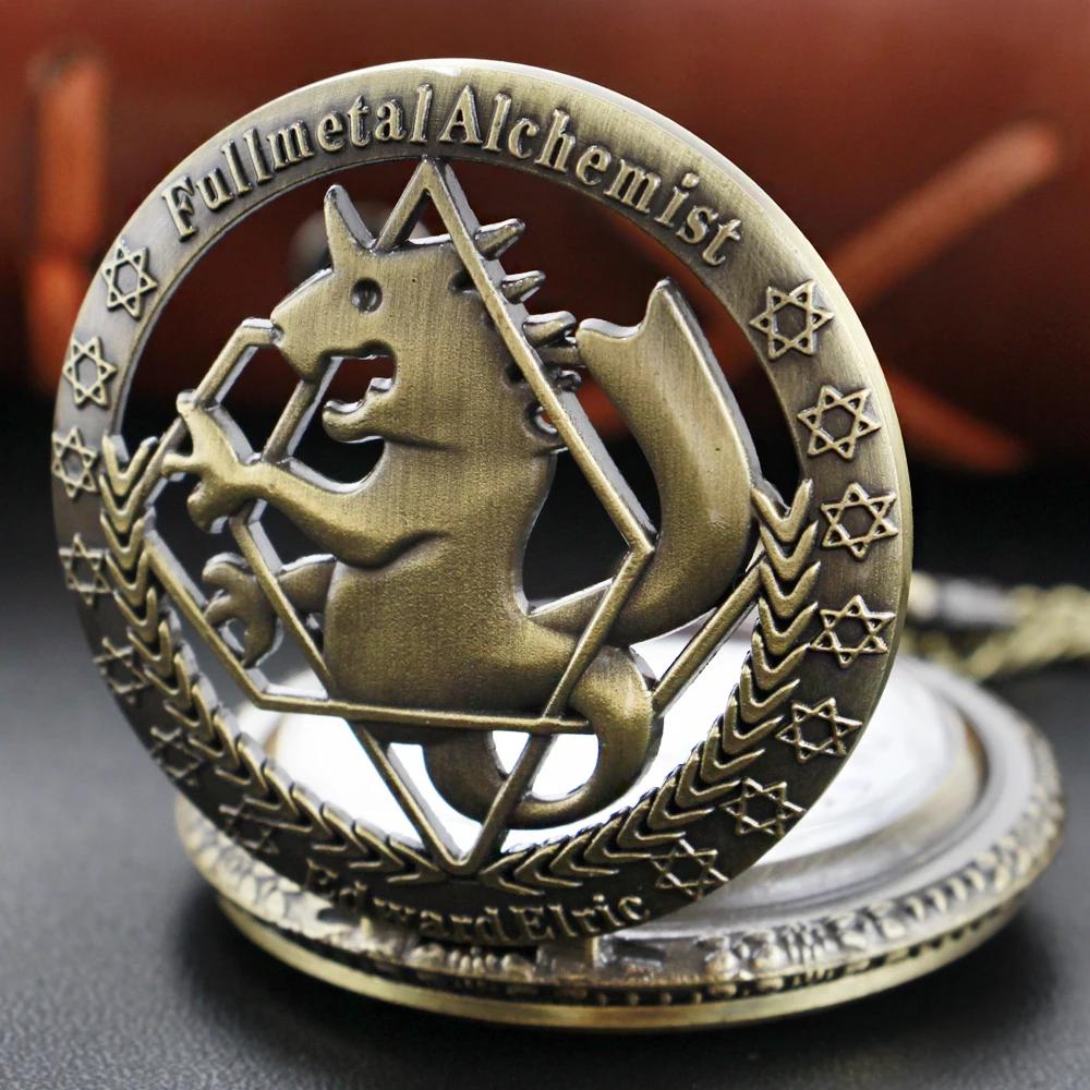 Alchemist oco steampunk relógio de bolso de quartzo caixa de bronze colar pingente relógio corrente masculino e feminino presente de natal reloj