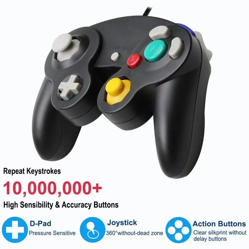 Per Controller Gamecube Joystick portatile cablato USB compatibile nintendo per NGC GC Controle per MAC Computer PC Gamepad