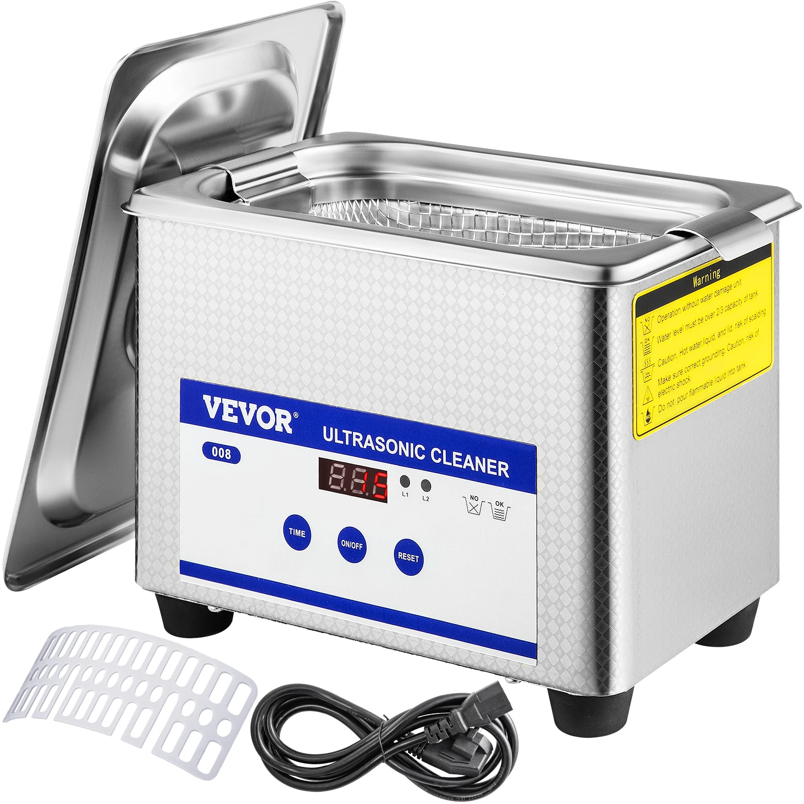 GloWiss 0.8L Ultraschallreiniger 35W Professionelle Reiniger Ultraschallgerät Ultraschallreinigungsgerät Ultrasonic Cleaner mit Heizung Digital Timer for Glasses Jewellery (0.8L)