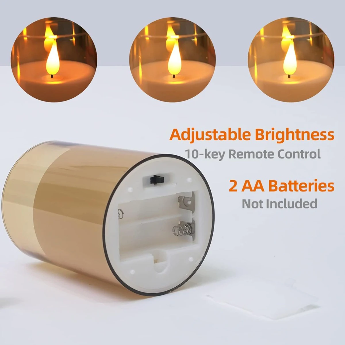 ไฟ LED สําหรับบ้านเทียนอิเล็กทรอนิกส์เทียน LED ตกแต่งเทียนแก้วชุดรีโมทคอนโทรลจับเวลาสําหรับงานแต่งงานคริสต์มาส