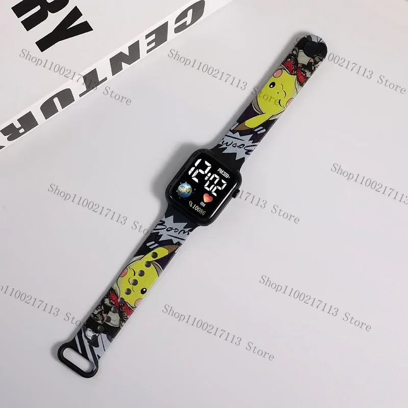 ลูฟี่ดราก้อนบอลสายพิมพ์ลายการ์ตูนโกคูปิกาจู LED สี่เหลี่ยมกันน้ำ Jam Tangan elektronik เด็กหญิงเด็กชาย kado ulang tahun