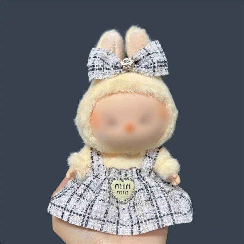 Para 17cm labubu roupas de pelúcia boneca saia requintada-adorável conjunto de saia retrô para roupas diy acessórios presente (sem boneca)