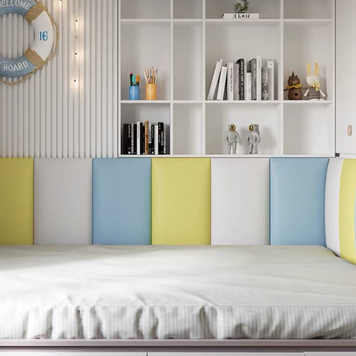 Cabecero De cama autoadhesivo, papel tapiz 3d, decoración De dormitorio, paneles frontales De pared anticolisión