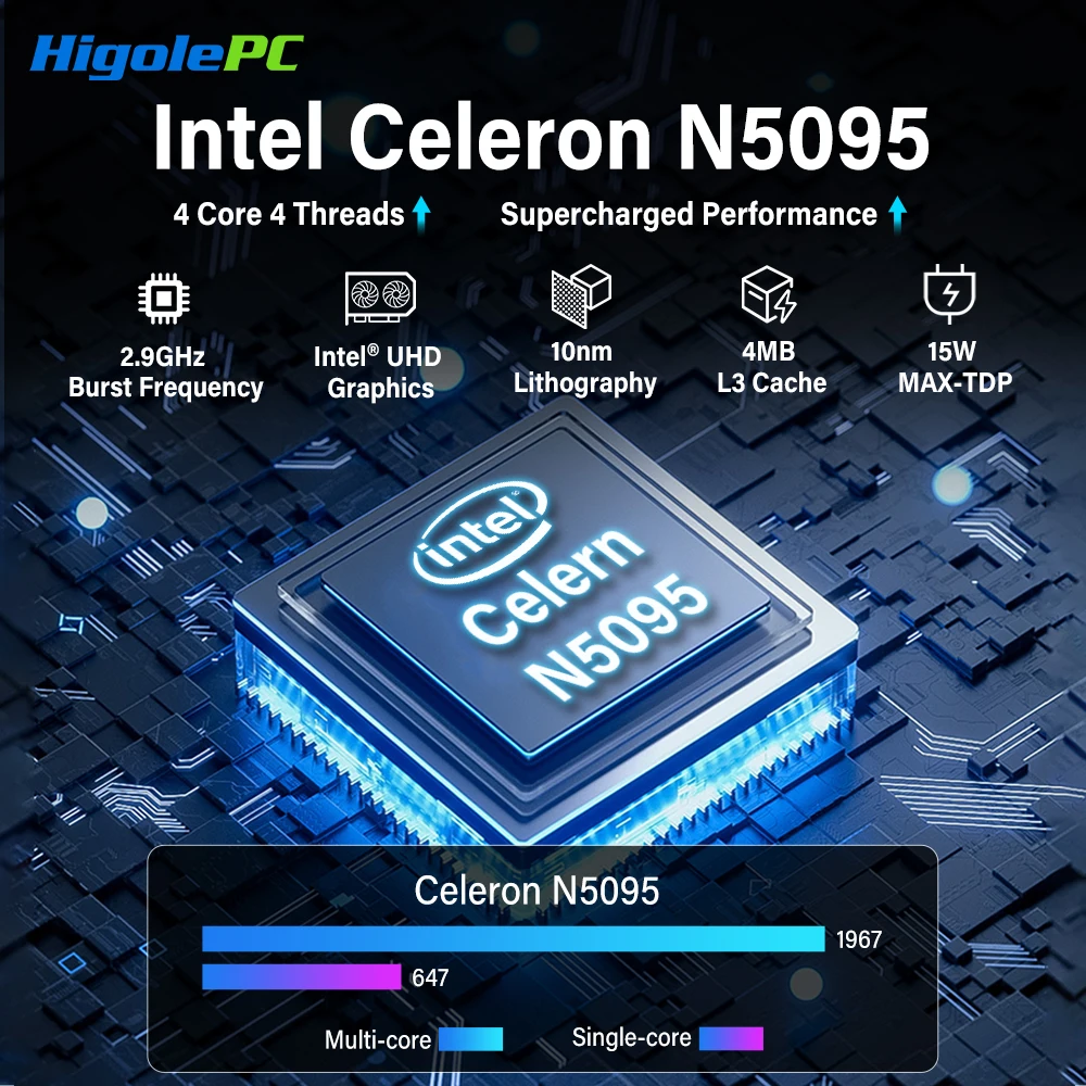 Higole Gole 2 Pro Mini PC with Screen 5.5'' Intel N5095 Windows 11 WiFi5 8GB 128GB 2500mAh 4K Desktop Computer Windows Tablet