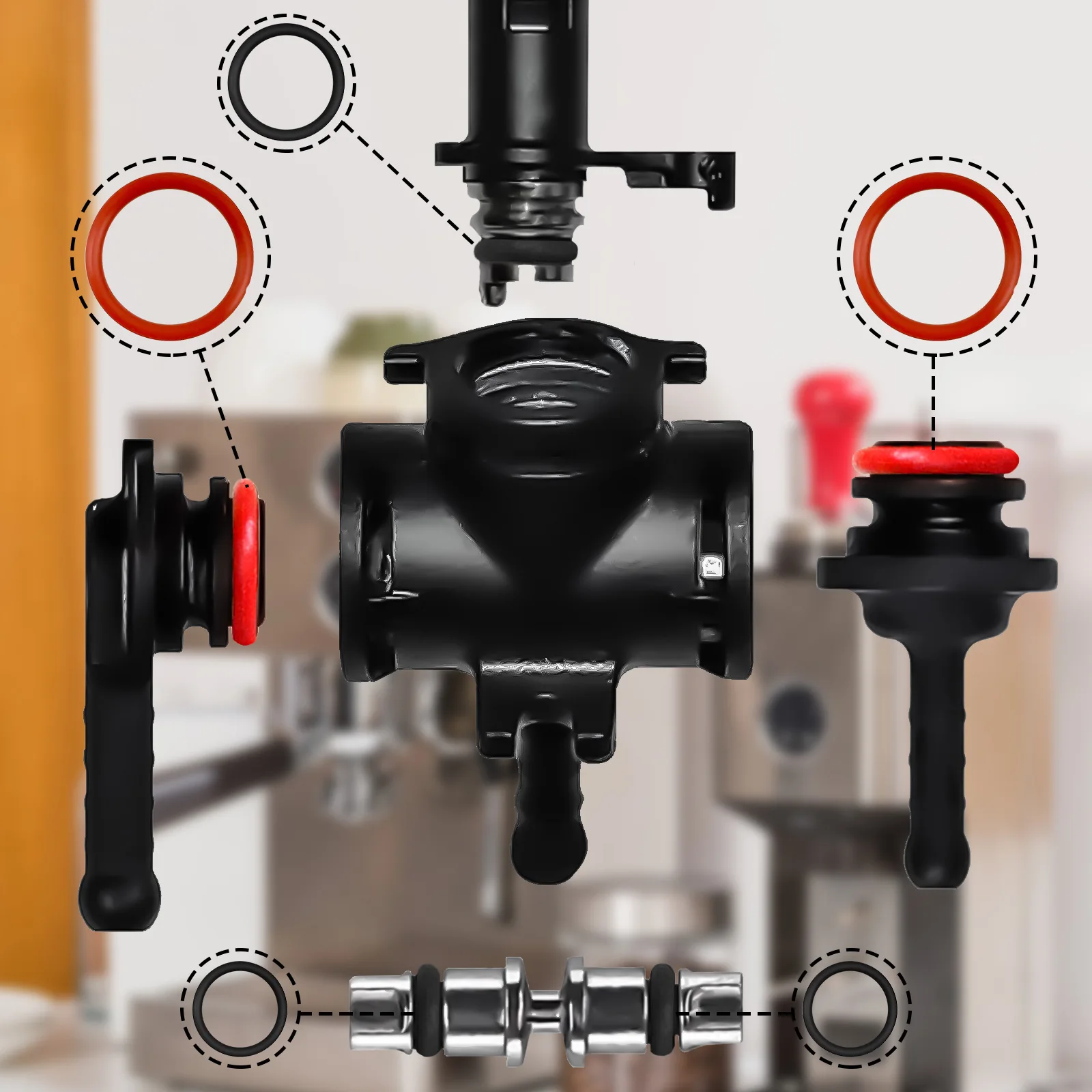 1/2/3 ชุดกาแฟ O-Ring Seal Kit กาแฟเครื่องสกัด Brewer ถังน้ําซีลแหวน Brewing Group Spout Connector ซิลิโคน