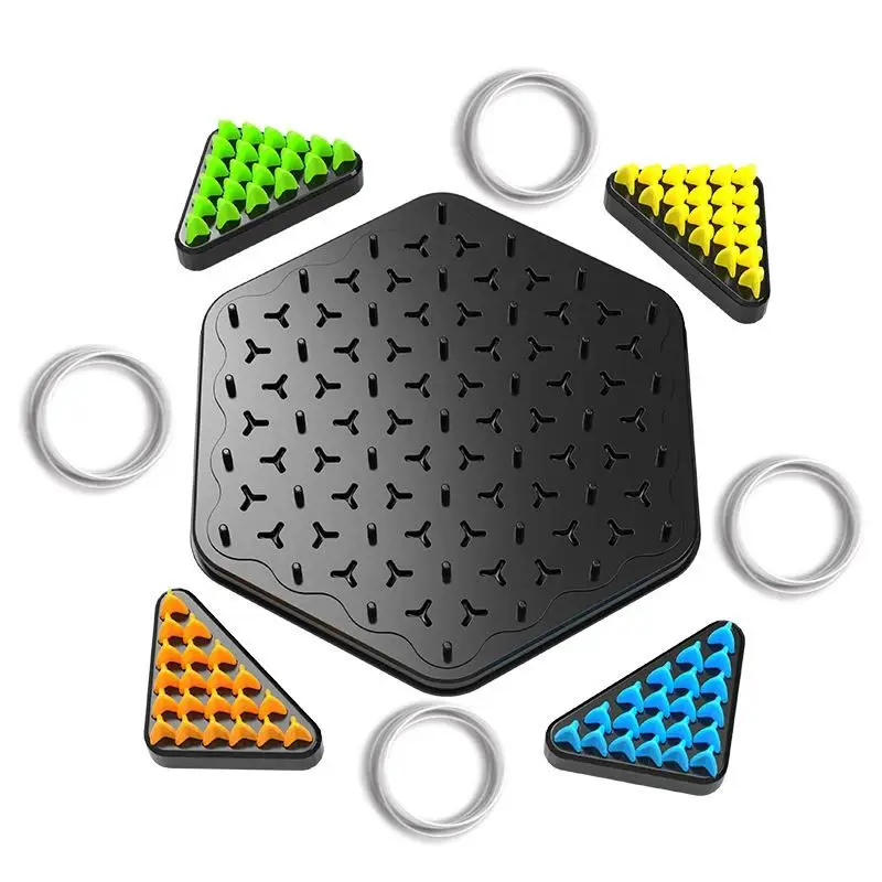Keten Driehoek Schaken Triggle Rubberen Band Spel Speelgoed Bordspel competitieve Battle Set voor kinderen vrienden ouder-kind interactie