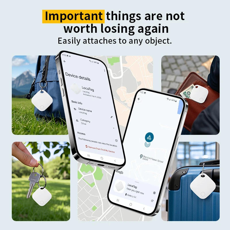 RSH GPS-Tracker, Android, Google-zertifizierter Bluetooth-Tag, funktioniert mit Google's Find Hub, App-Finder für Pixel Xiaomi Items Locator