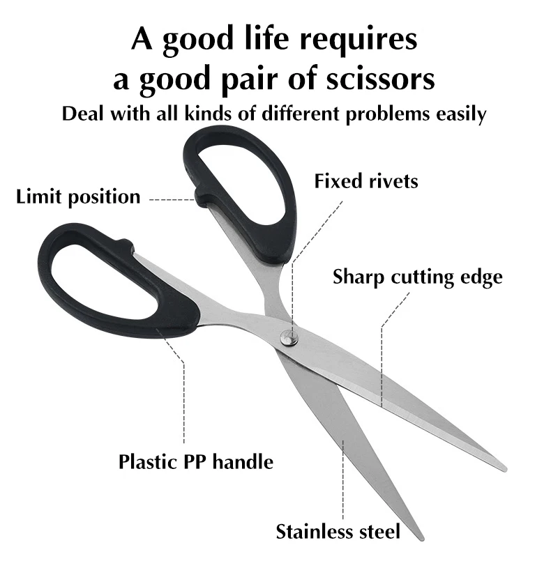 7.9" Scissors, Stainless Steel Blades, Soft Grip Handle, Suitable for Households,Offices and Schools, All Purpose