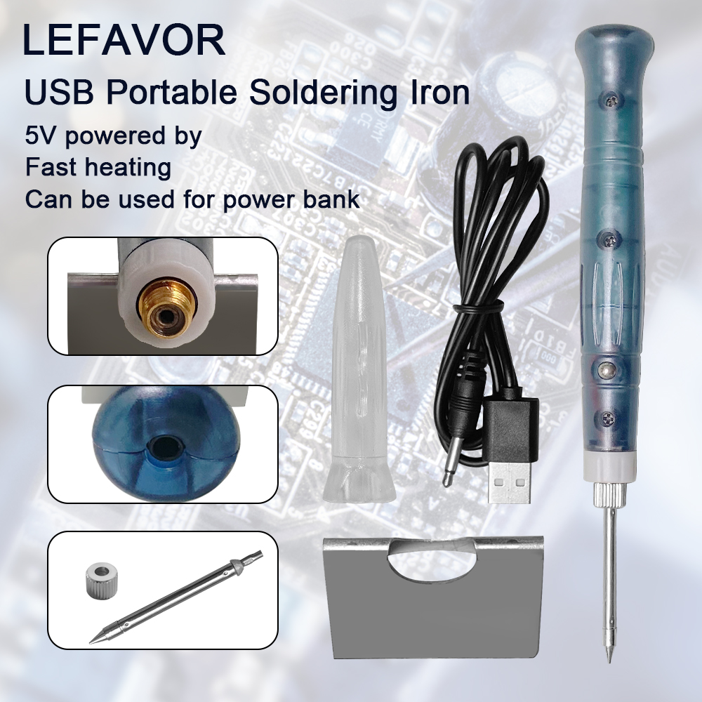 Ferro de solda usb portátil, ferramentas de aquecimento elétrico profissional, luz indicadora de retrabalho, pistola de soldagem, ferramenta de reparo ao ar livre