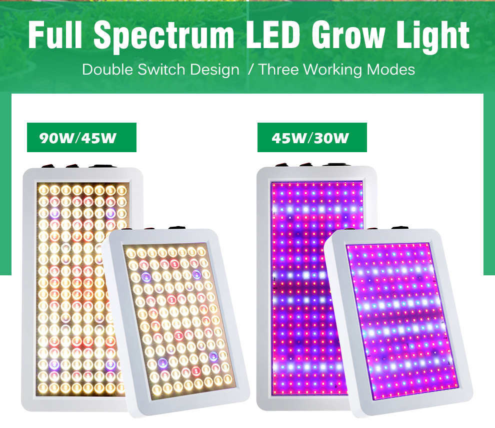 Vollspektrum-LED-Wachstumslicht SMD2835 AC100-277V Doppelschalter für Gewächshauspflanzen, Aussaat von Gemüse und Blumen