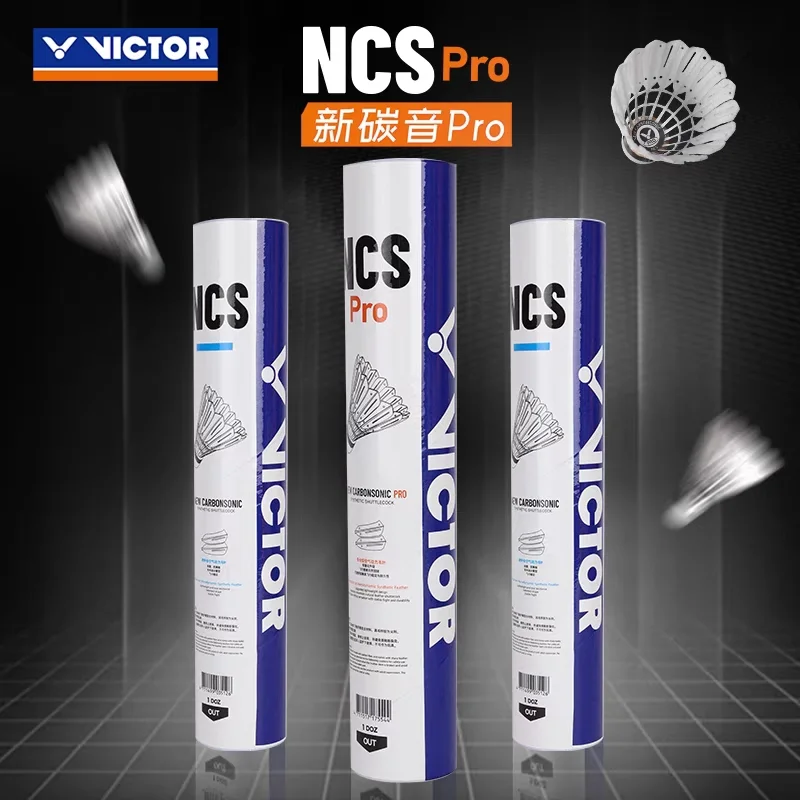 Nowe Oryginalne Victor 1 tuba 12 szt. Piłeczki do badmintona NCS Pro Ball wytrzymałość, stabilność lotu, NCS PRO sztuczne piłeczki do badmintona