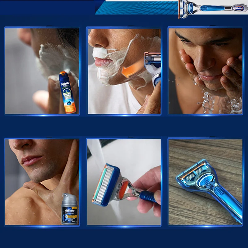 Gillette Fusion Razor for Men Face Hair Beard Shaving Machine Manual Safety Shaver Replacement Head Cassettes 5 Layer Blades