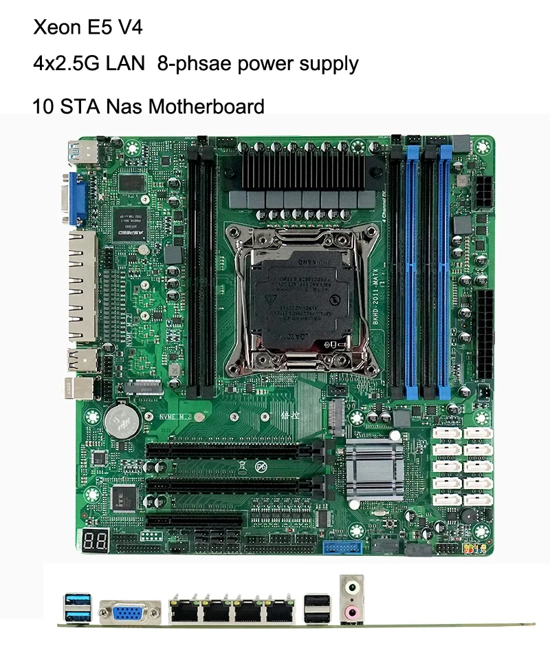 C612 Xeon E5 NAS Материнская плата 10 SATA 4*2,5G LAN-порт LGA2011 2xM.2 4-канальный 6 * DDR4 DIMM с поддержкой PCIE E5 2680V4 DIY ПК