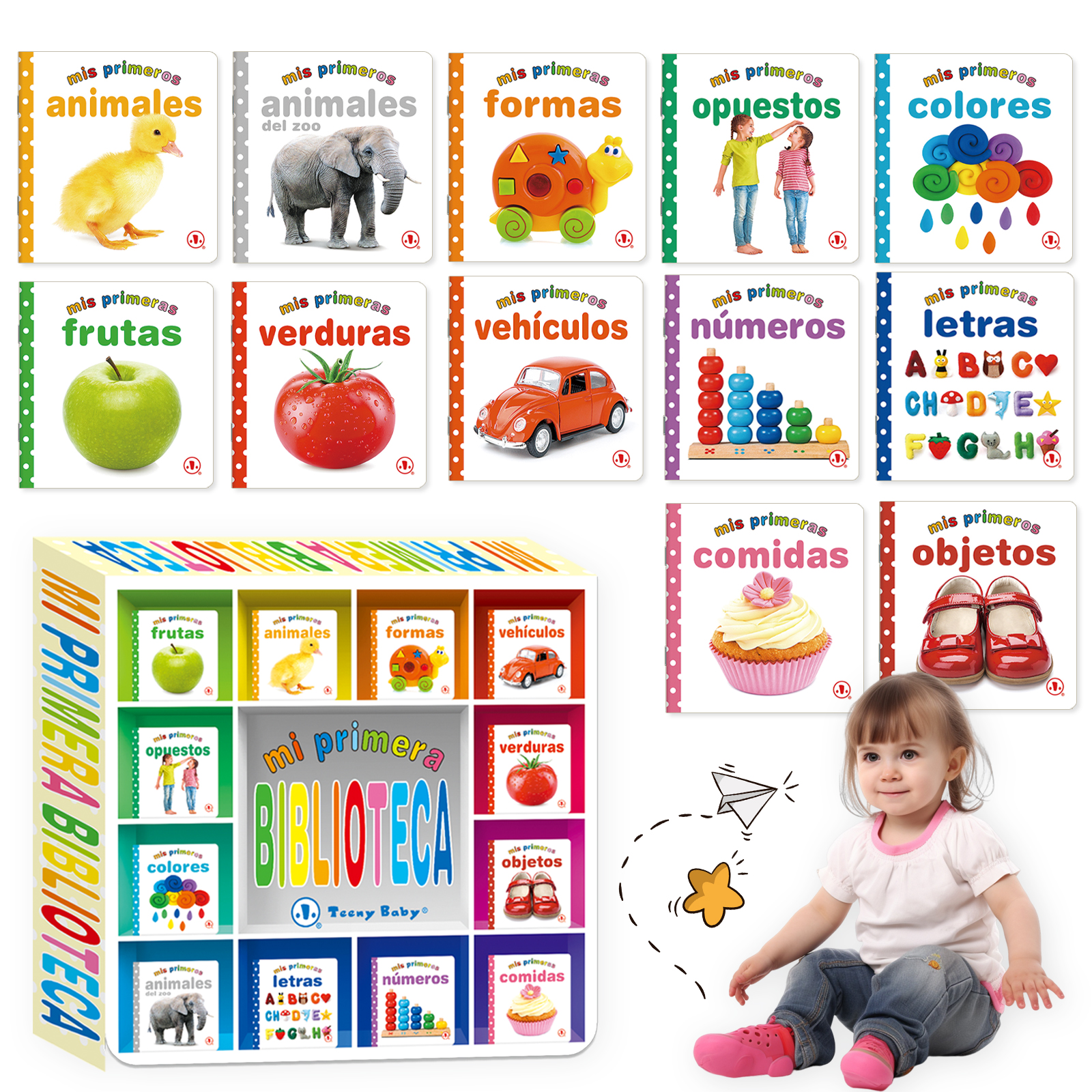1 set van 12 educatieve flipboeken voor kinderen, afbeeldingen lezen en woorden om de cognitie van de baby te verbeteren Spaanse boxed set
