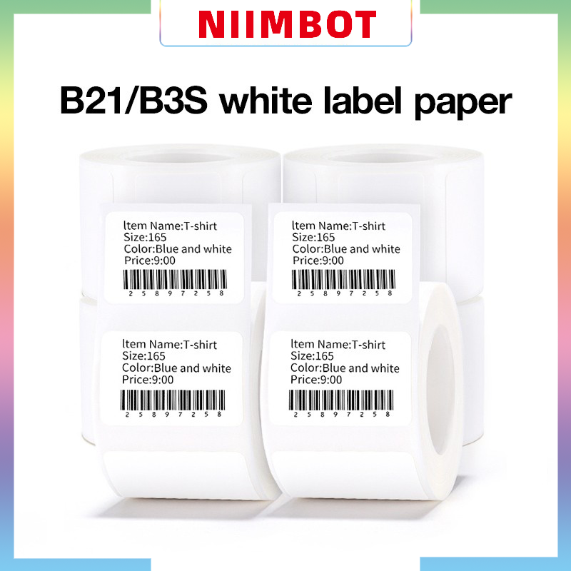 NIIMBOT B21/B1/B3S フルホワイトシリーズ感熱ラベルステッカー紙印刷可能 20-50 ミリメートル