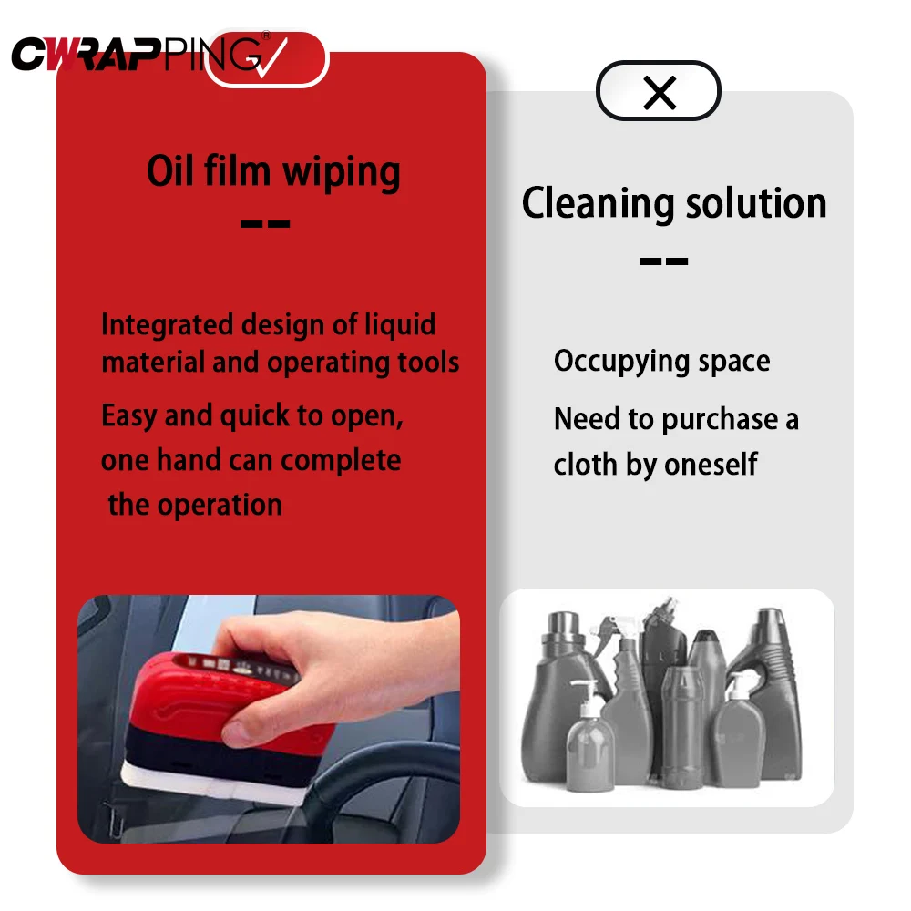 กระจกรถยนต์น้ํามันฟิล์มRemover Auto Detailingที่มีประสิทธิภาพแก้วขัดกระจกทําความสะอาดแปรงทําความสะอาดภาษาโปลิชคําเครื่องมือรถ