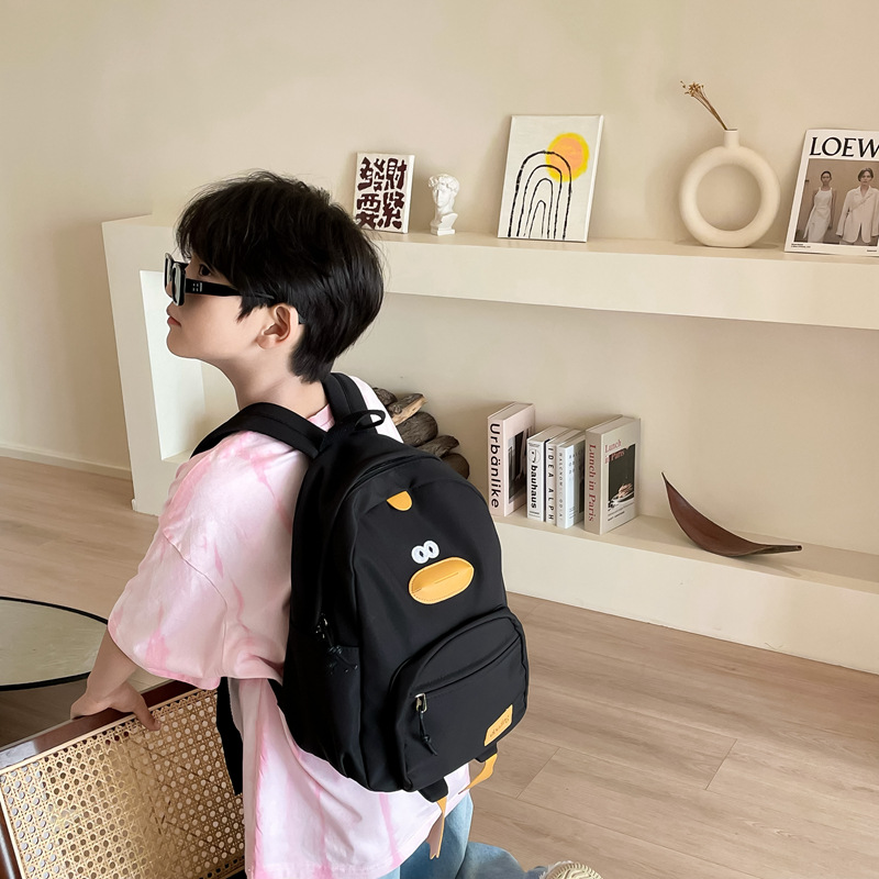 Kindergarten School Bag Cartoon Cute Duckling Burden Reduction Backpack Boys and Girls Campus Canvas Backpack