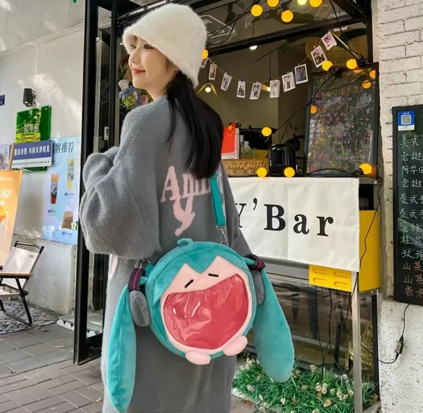 Bolso de hombro Hatsune de 24 × 22cm, mochila nueva, bonita Chica de Anime, mochila Kawaii de dibujos animados, bolso para estudiantes, paquete de regalos para niños, juguetes