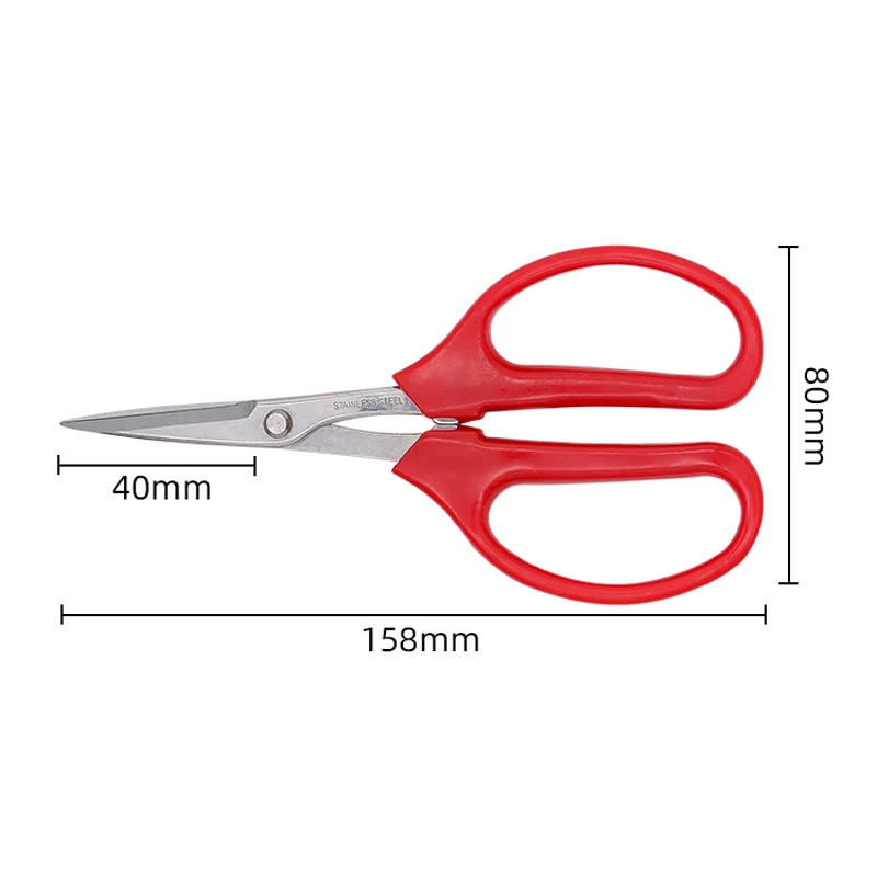 Whosesale Stainless Steel Fruit Grape Scissors Clipper Red PP Comfort Handle Pruning Shears Gardening Tools for Bonsai Flowers
