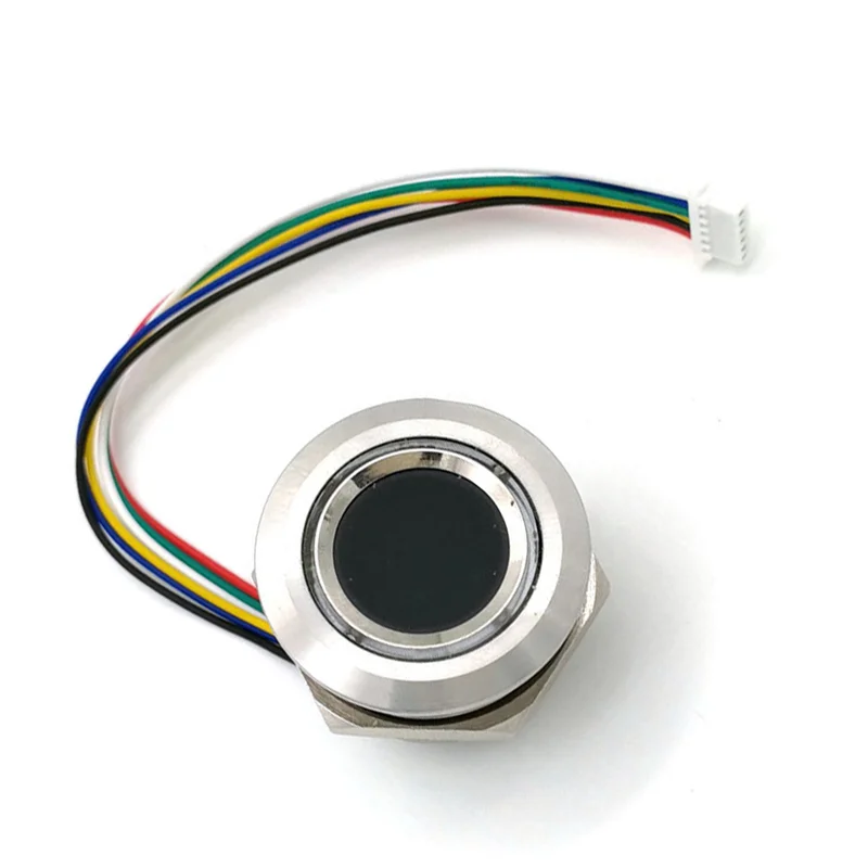 N82R R503 Circular redondo RGB anillo indicador LED Control DC3.3V MX1.0-6Pin módulo capacitivo de huellas dactilares Sensor escáner, 15Mm