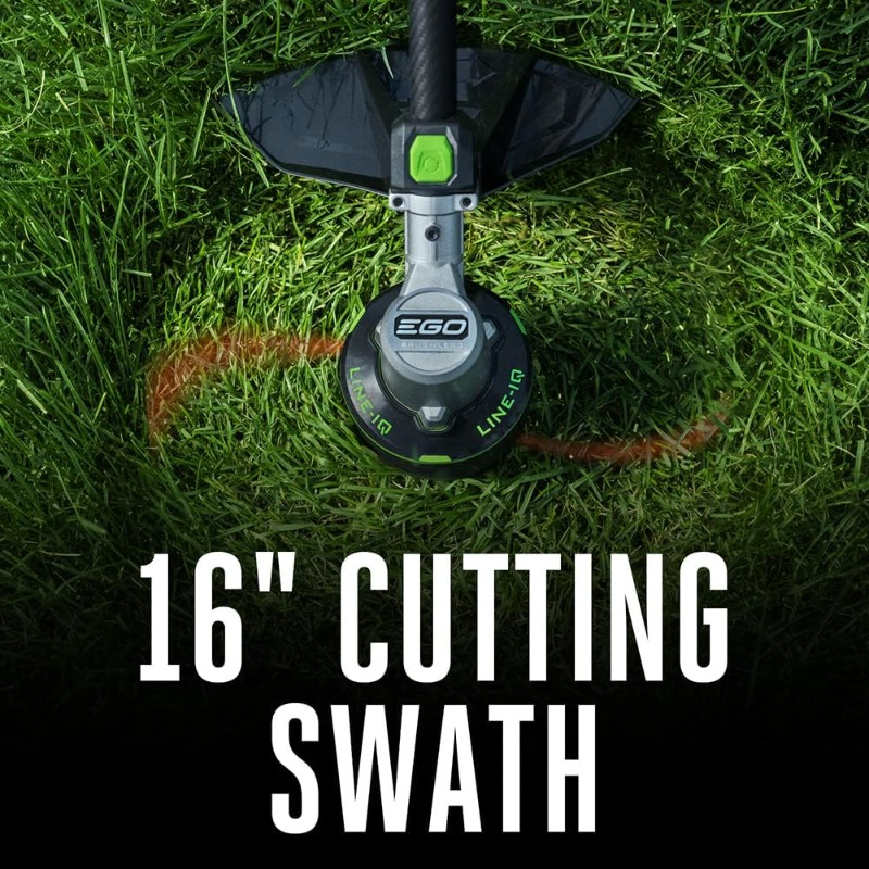 String Trimmer, Battery Powered, 16" Trimmer for Weeds and Grass with POWERLOAD, LINE IQ, Telescopic Carbon Fiber Shaft